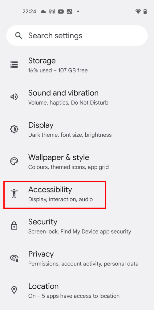 Open Settings and tap Accessibility